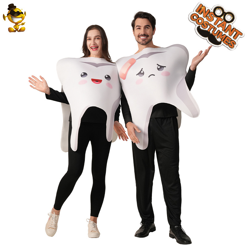 Halloween Adultos Hombres parejas Dental Party Ropa divertida Gourmet Ropa de juego de rol Distribución transfronteriza