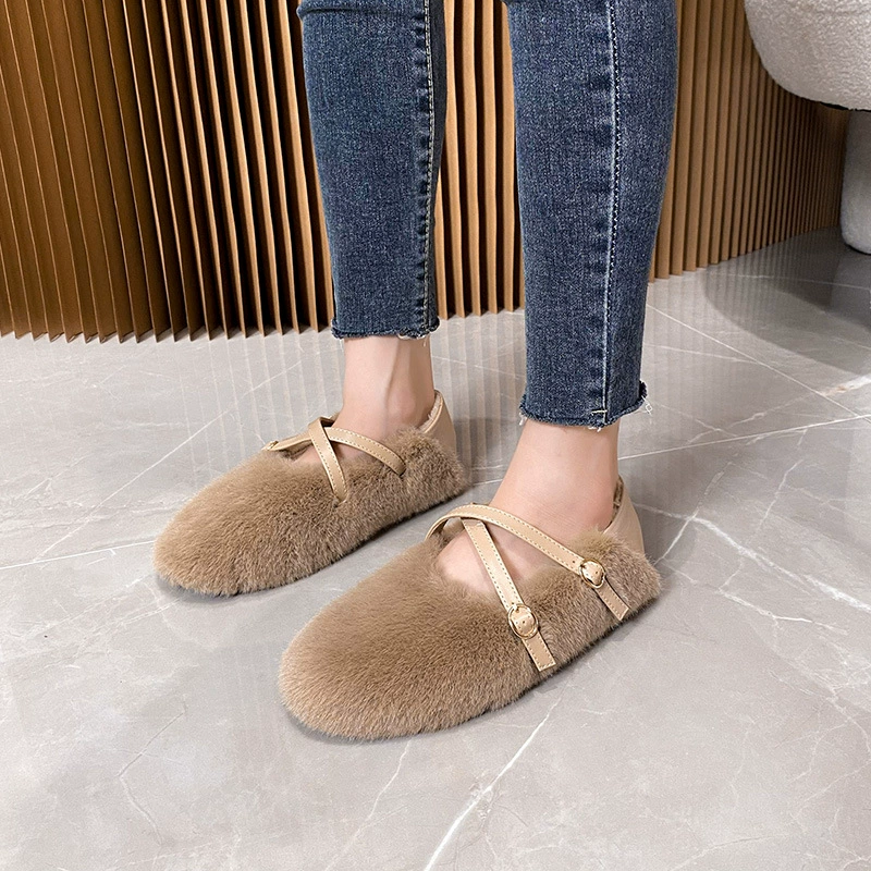 Обувь Мао, Женская осенне-зимняя одежда, обувь из бобы Мао на плоской подошве, хлопковая обувь на флисовой подкладке, большие размеры, женская обувь 41-43