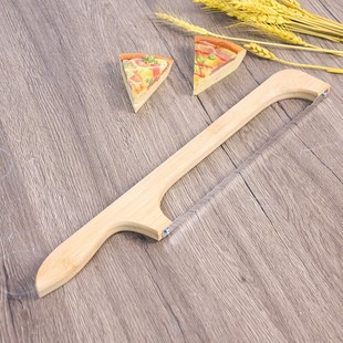 Wooden bread knife no slag baking baguette cake knife serrated toast bread knife wooden bread cutting saw