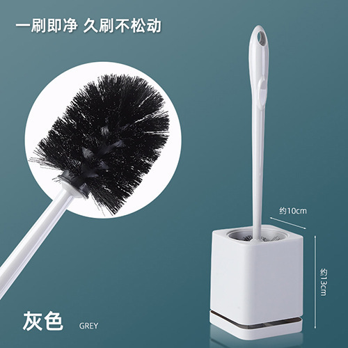 長い柄の便器のブラシは底を持って壁掛けに座ってブラシをかけます。|undefined
