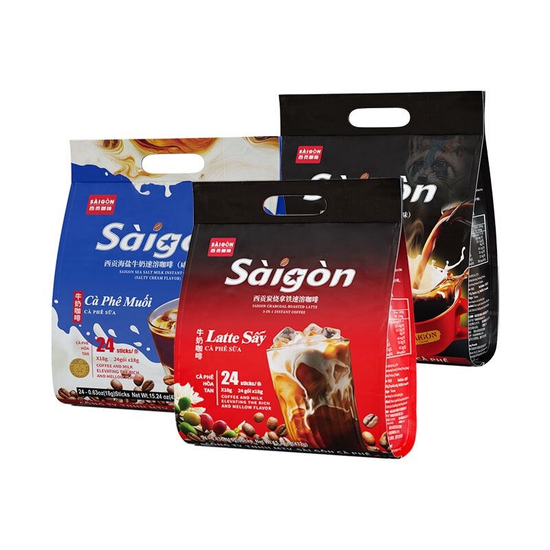 Saigon Coffee Sea Salt Milk Coffee 432g 24 Small Bags Latte Cat Poop Flavor Office Stay up Late to Study and Drink