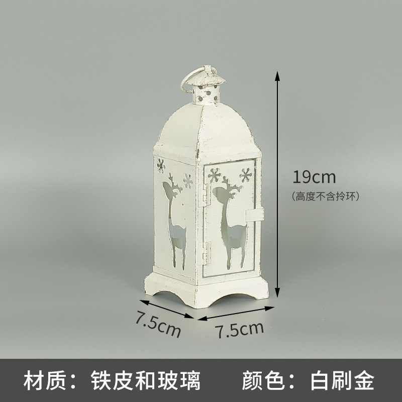 Blanco boda candelabro linterna boda carretera plomo accesorios atmósfera lámpara Marruecos viento lámpara decoración a prueba de viento vela pantalla