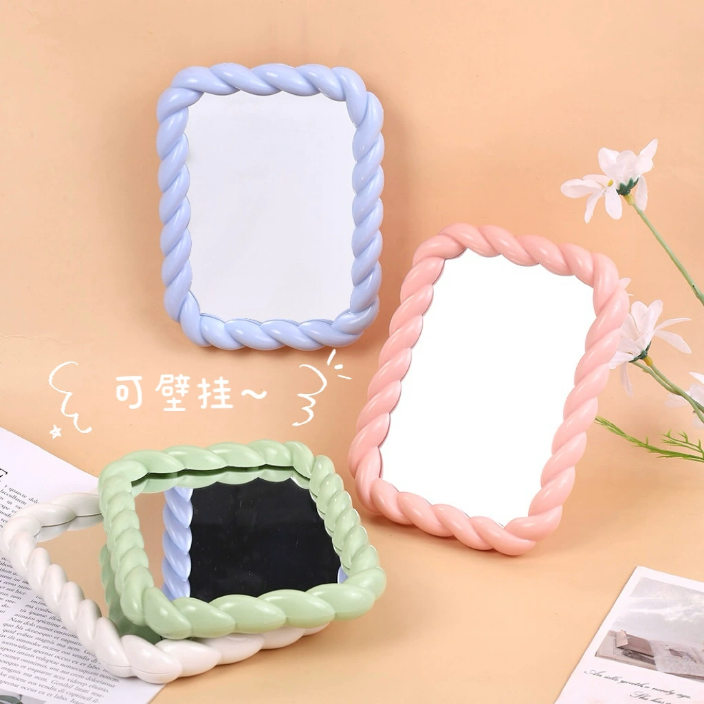 Ненькое кружевное зеркало для макияжа новый рабочий стол студенческое зеркало для макияжа с подставкой настенное зеркало для спальни творческое складное зеркало