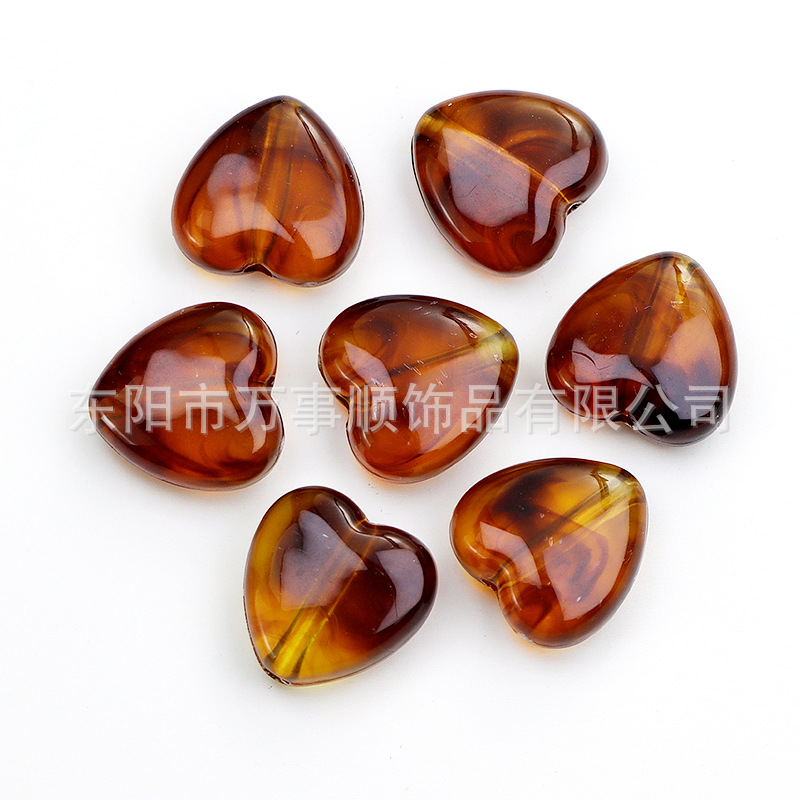 Vintage acrílico 14x14mm agujero recto amor cuentas broche pendientes pulsera DIY colgante accesorios de la joyería