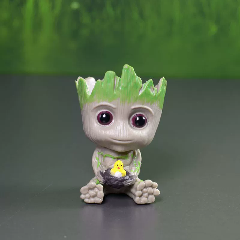 Мини-цветочный горшок-фигурка (Galax Guard Groot), 5 см — милые декоративные игрушки: гнездо для птиц и положение рук