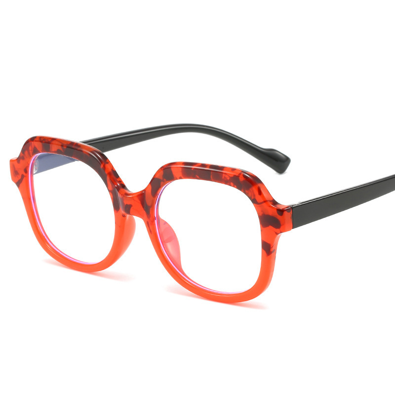 Gafas INS de alto grado marco cuadrado costura contraste color anti-azul gafas de luz Marco de las mujeres nuevas gafas lisas TR90 europeas y americanas