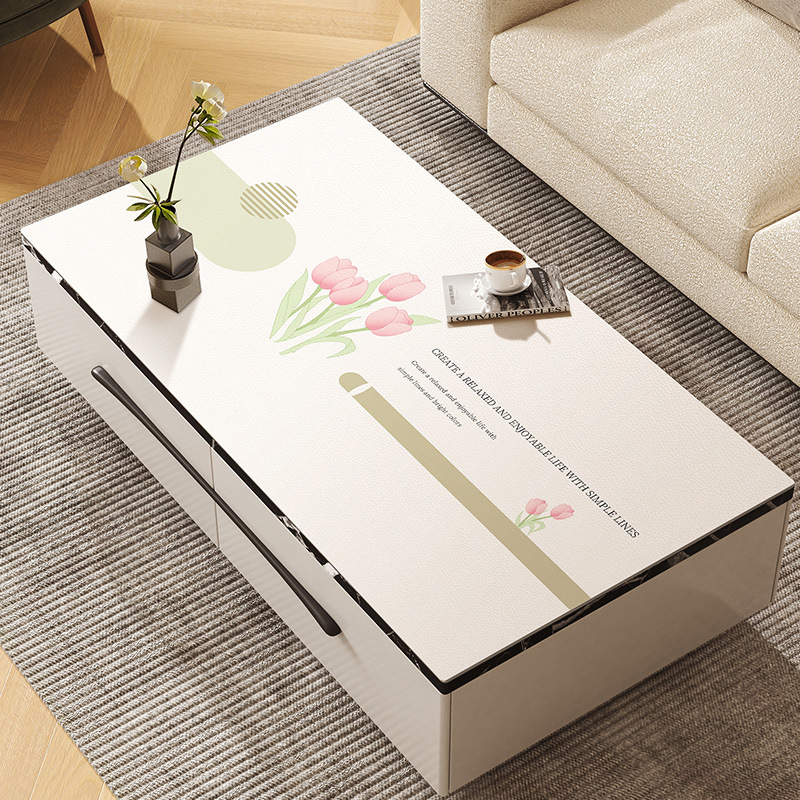 Estera de mesa de cuero lavable impermeable a prueba de aceite anti-escaldadura estera de escritorio mesa de café mantel Luz de lujo de alto grado sala de estar mantel