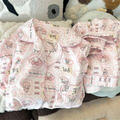 Ins系かわいい風波ポイント美楽ティパジャマ女性夏の新しい厳選された美しい家庭服セットは外で着ることができる