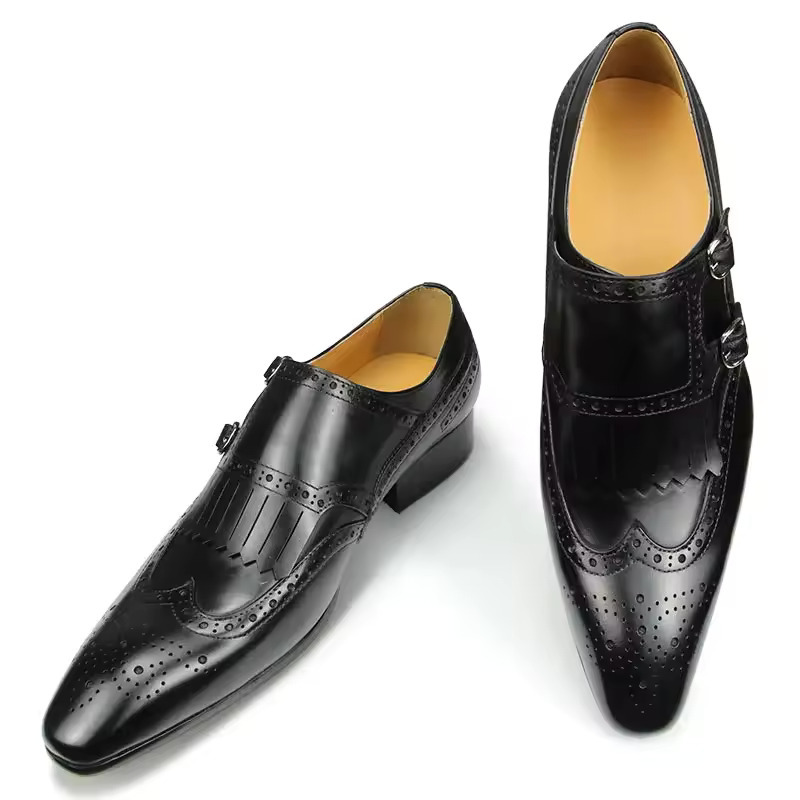 Brock office casual shoes man monk with genuine leather men's shoes everyday style formal shoes comfortable 5