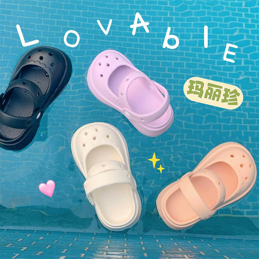2026 Summer Girls' Cartoon Mary Jane Children's Clog Sandals Beach Shoes Garden Shoes