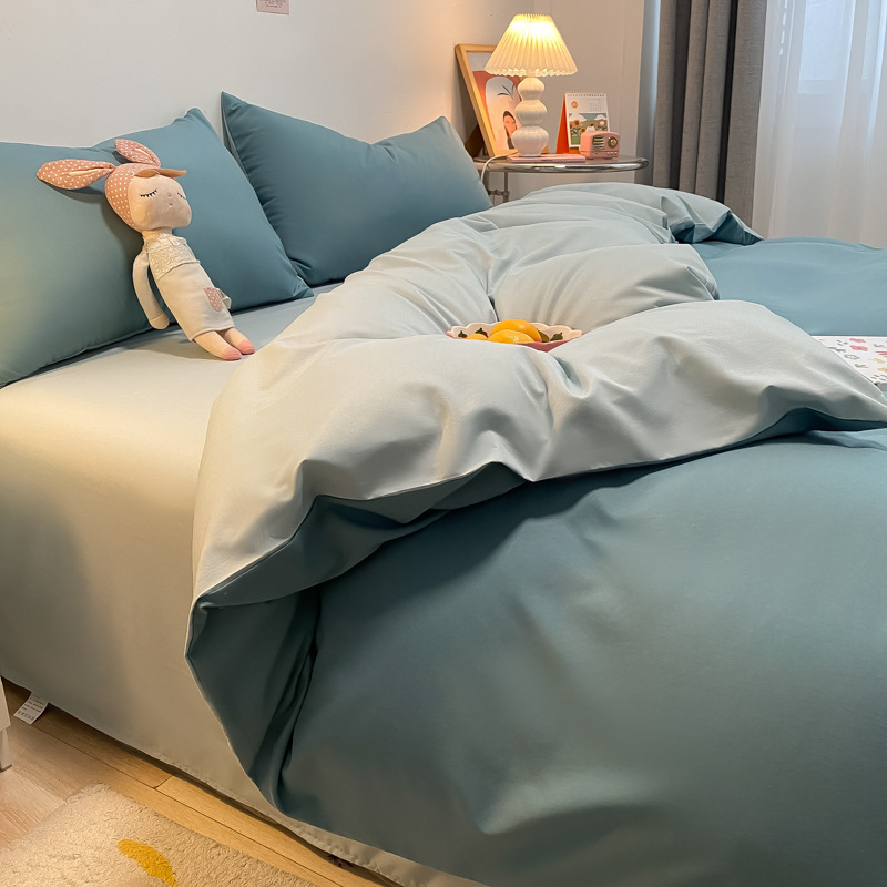 Light Luxury Bedding Four-Piece Set, Bed Sheet, Fitted Sheet, Single-Piece Three-Piece Set, Student Bed High-End Single Product, Dormitory Duvet Cover