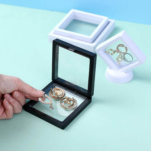PE film jewelry storage box, anti-oxidation jewelry necklace, earrings and earrings display box, transparent film suspension box
