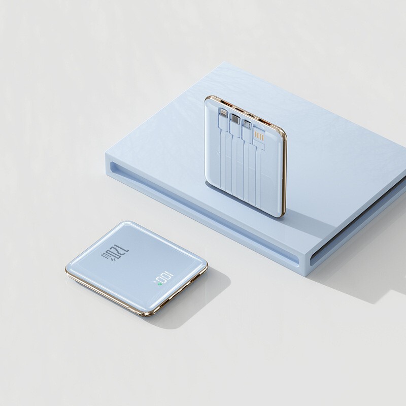 充电宝3c认证小巧跨境便携快充自带线移动电源powerbank数据线|undefined