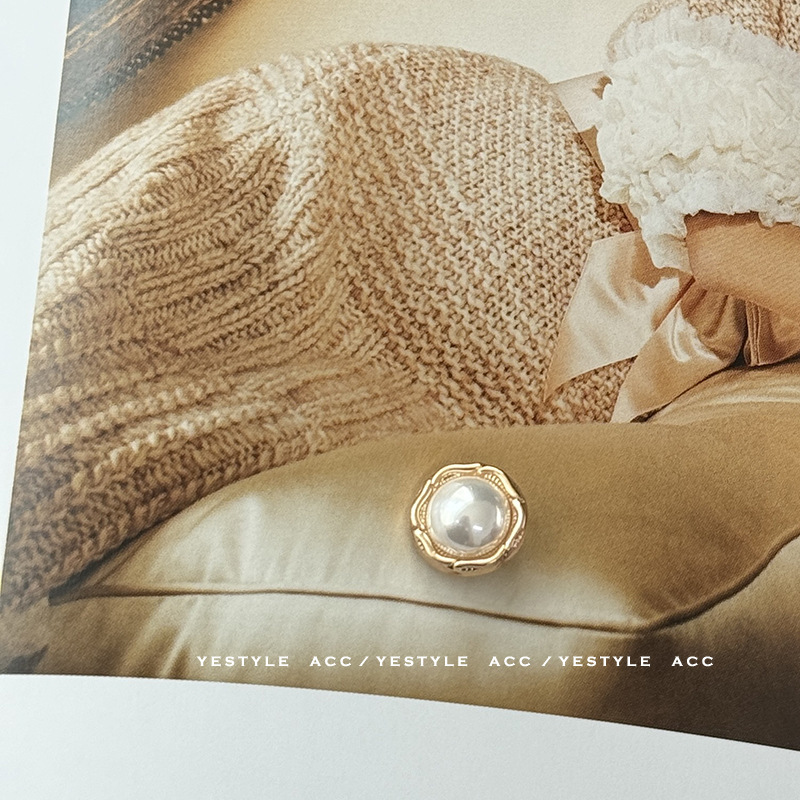 YES Yisen Dark Eye Lace Pearl Button Retro Style Shirt Decorative Button All-match Knitted Cardigan Sleeve Collar Button