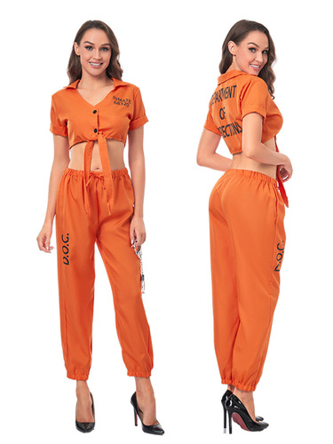 Police uniform firefighter game suit fire suit adult prisoner costume Halloween costume women's performance costume performance
