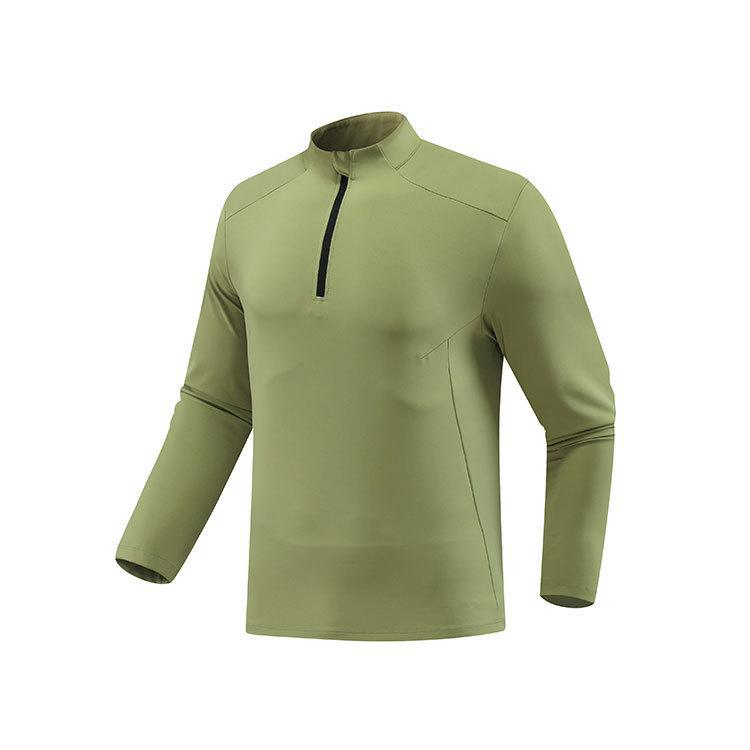 Lulu correr camiseta deportiva de secado rápido hombre Di casa acondicionamiento físico al aire libre cuello medio cremallera otoño invierno correr ocio manga larga