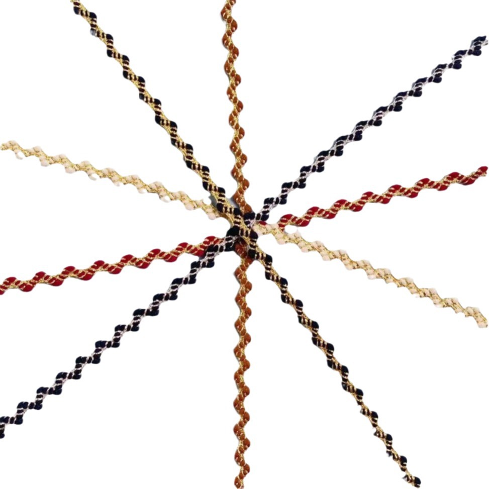 Guangzhou Zhongda fabricantes nuevo 5mm Corea del Sur seda De Oro W en forma de W cinta curvada encaje hecho a mano DIY ropa Accesorios