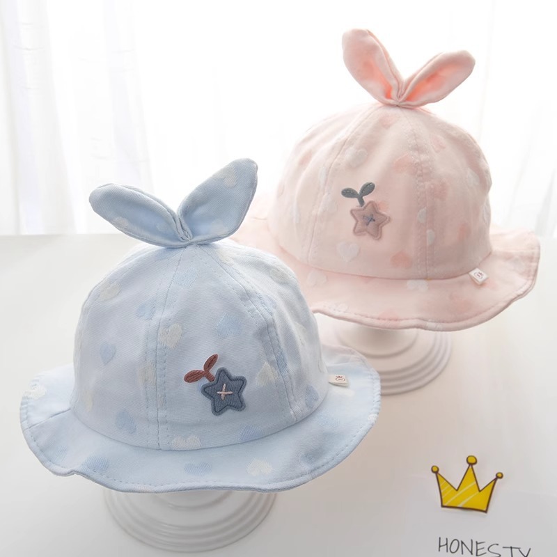 ベビー帽子春と秋の薄い新生児春と夏の漁師の帽子かわいい女の赤ちゃん夏の日よけ帽子|undefined