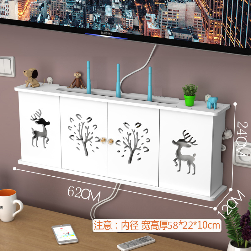 Creativo Punch-free rack de almacenamiento de pared TV Set-Top Box rack de pared dormitorio sala de estar router caja de almacenamiento al por mayor