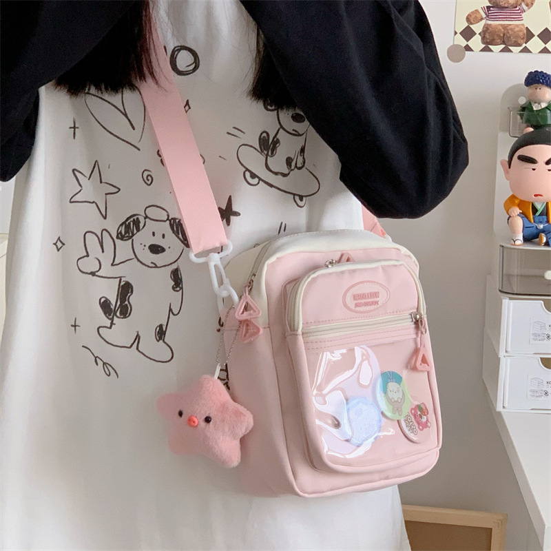 小学生夏季出游包少女可爱单肩包中大童轻便小书包儿童卡通斜挎包