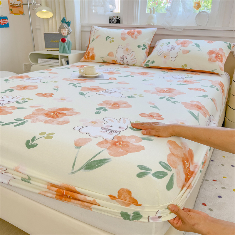 Nueva funda de cama de algodón de algodón de una sola pieza de colchón grueso funda de cama antideslizante funda de polvo funda de cama 2024 nuevo