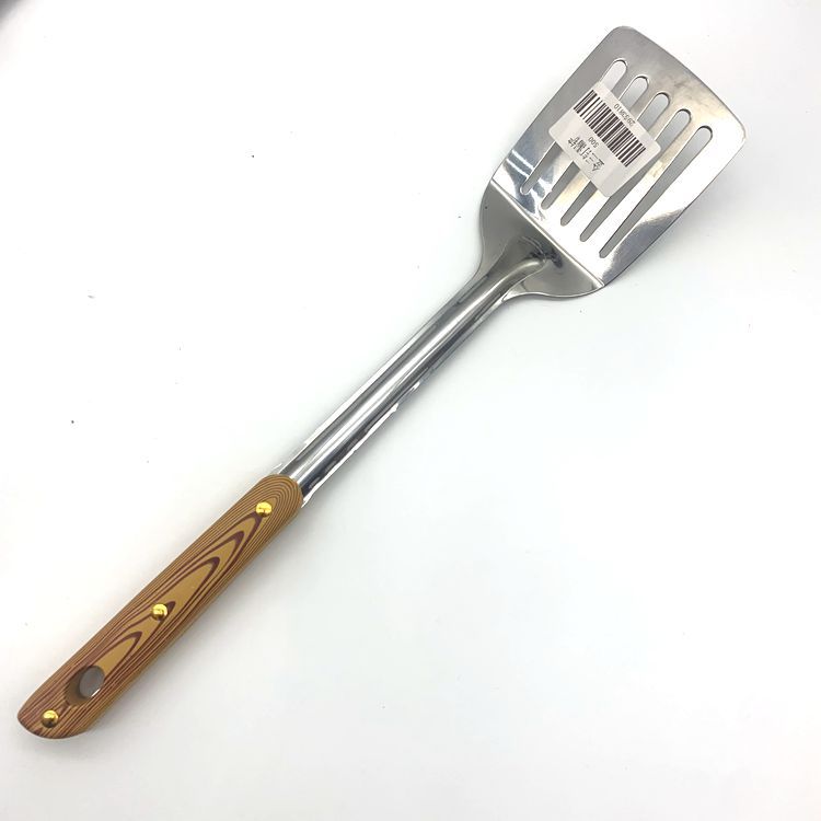 加厚木柄不锈钢锅铲漏勺套装厨房木柄大漏勺炒菜铲子烹饪漏铲