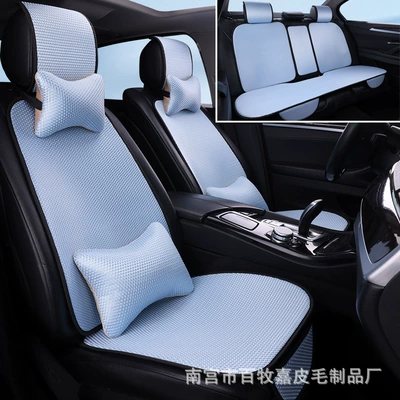 Four Seasons Pad – Cool Mat New Ice Silk - sky-blue-single-seat-standard