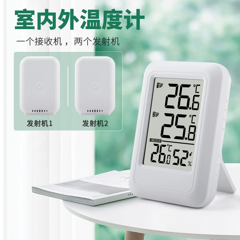2025 новый трансграничный измеритель температуры и влажности для внутреннего и наружного использования, многофункциональный бытовой беспроводной термометр с цифровым дисплеем «один-два»