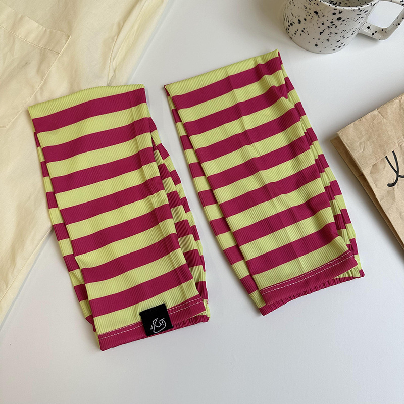 i manga rayada de protección solar para mujeres de verano nuevo suelto al aire libre protección solar manga de brazo protector solar