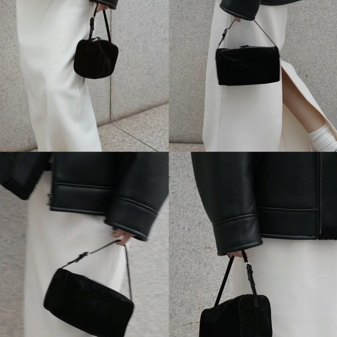 2024韩版小众牛皮包笔筒包90s迷你简约单肩斜挎圆筒包真皮笔袋包 - Thumbnail 2