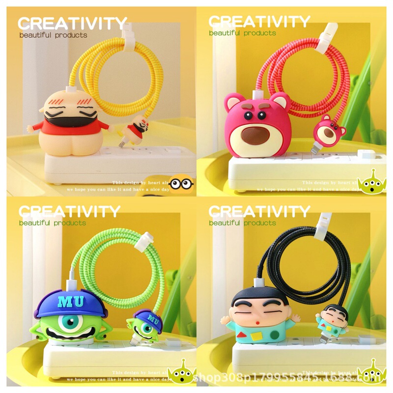 Suitable for Apple 20W Soft Shell Durian Charger Protective Cover 11Pro/13/14 Data Cable Anti-Breakage Winding Rope