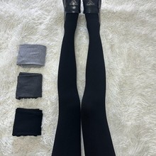 25秋冬款连裤袜保暖加绒250g纯色打底裤黑色踩脚袜简约百搭配长靴
