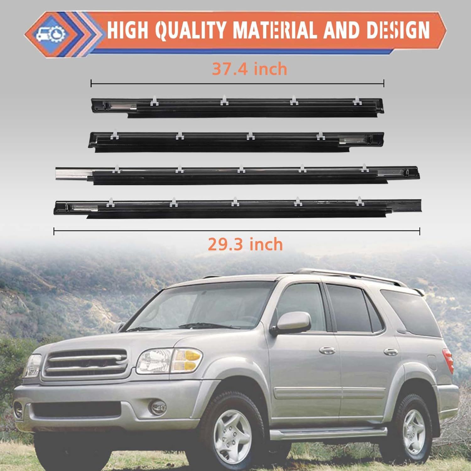 Suitable for Toyota Sequoia 01/Car Door Window Glass Seal Strip Outer Pressure Strip Seal Strip 75710-0C010
