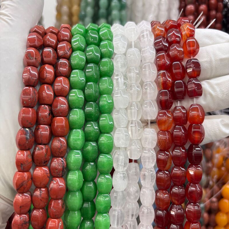 8X10Mm Natural Stone Hexagonal Lantern Beads Loose Beads DIY Bracelet Necklace Jewelry Accessories Semi-Finished Beads Wholesale