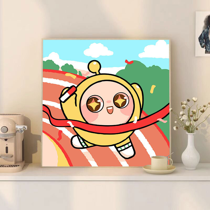 漫画 Q バージョンエッグマンパーティーシリーズ DIY デジタル油絵子供の手作り着色油絵装飾品卸売|undefined
