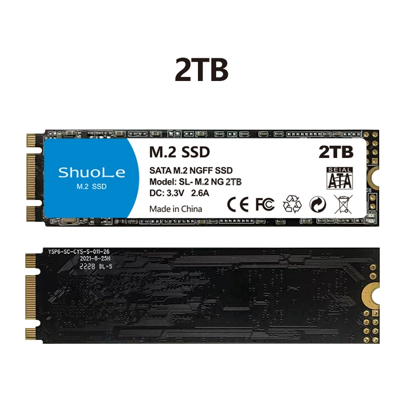 SSD (ShuoLe) M.2 NGFF SL‑M.2, SATA M.2 — 128 ГБ, 256 ГБ, 512 ГБ, 1 ТБ, 2 ТБ
