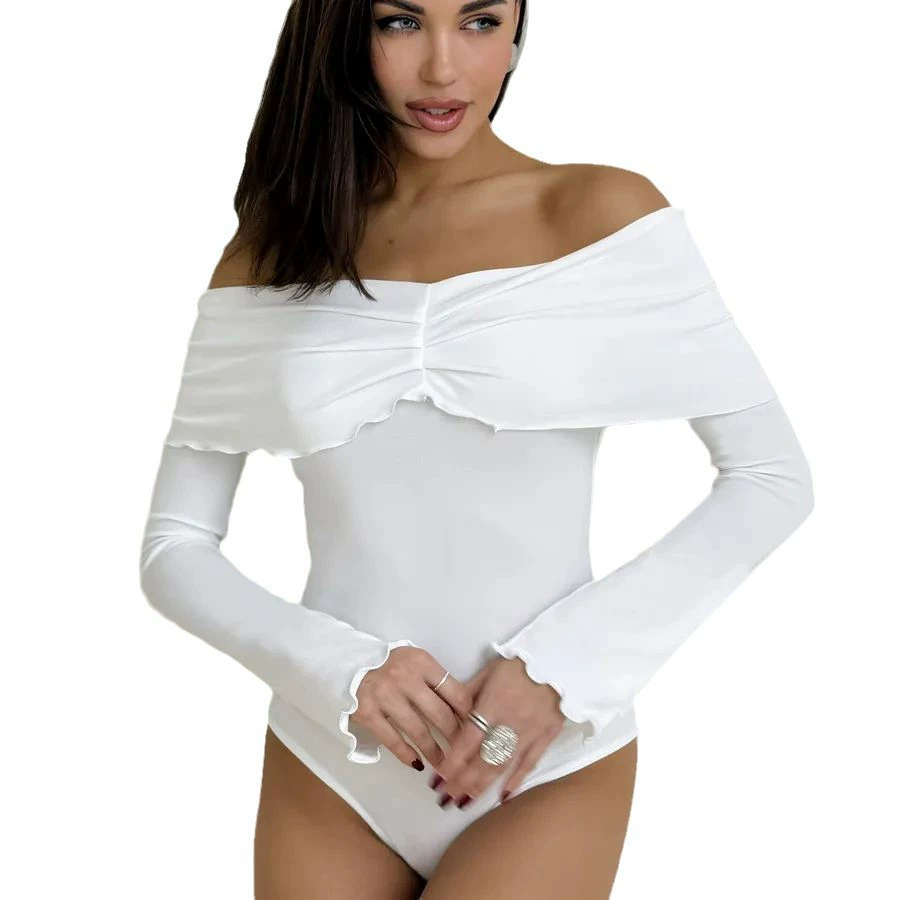 Bodysuit, overall for leisure, open shoulders