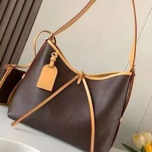 驴家原厂渠道真皮老花牛角包包单肩包斜跨包腋下包真皮材质通勤包