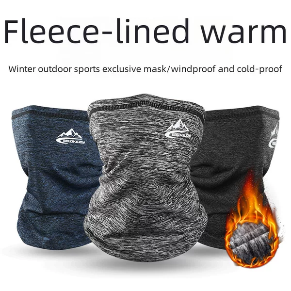 Winter Cycling Mask Hood for Sports, Skiing and Cycling, Cold-Proof and Velvet Warm Neck Scarf, Windproof Magic Headscarf