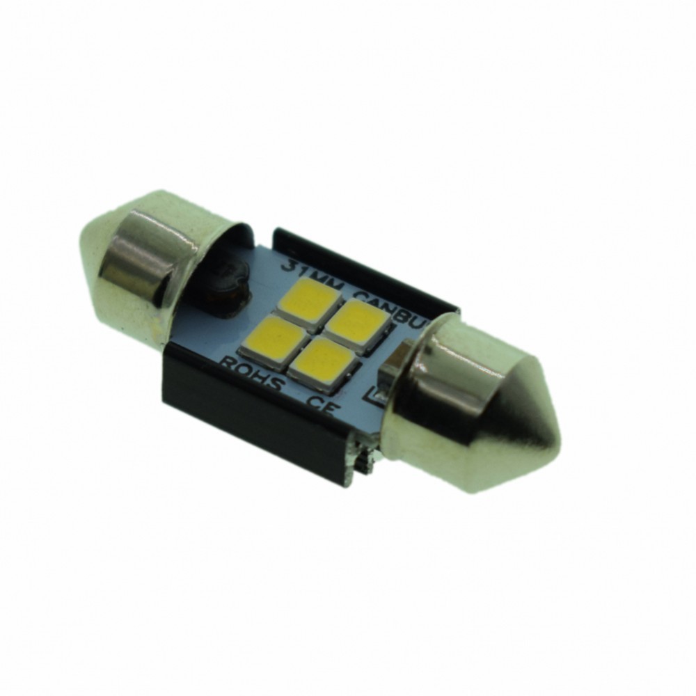 Decoding Wide Voltage LED 2835 4 6 8 Lights Festoon 29-41MM 12-24V