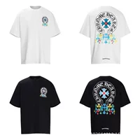 24 Трансграничная правильная версия Krocho Chrome Hearts цветные футболки с короткими рукавами с принтом креста для мужчин и женщин