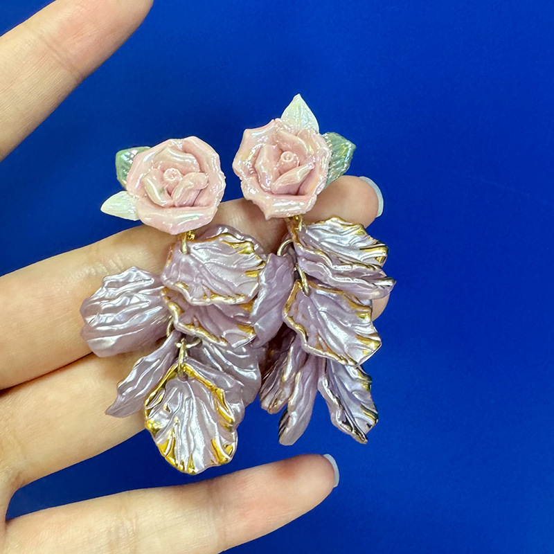 精致田园风超仙串珠花朵甜美系列耳钉轻奢高级简约百搭通勤耳饰品|undefined