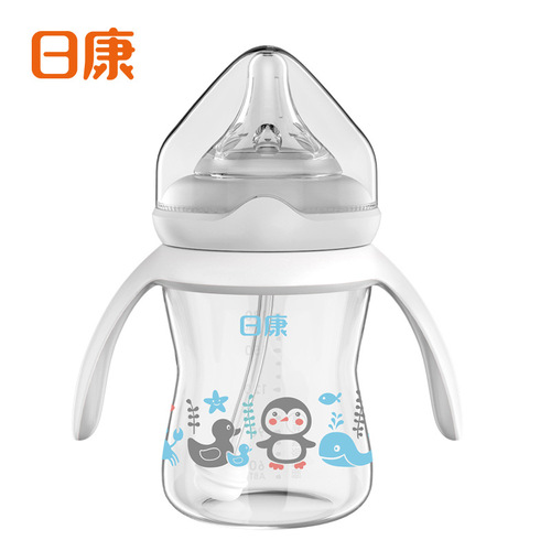 Rikang N1058 baby wide-mouth glass bottle 180ml children's bottle newborn wide-mouth bottle