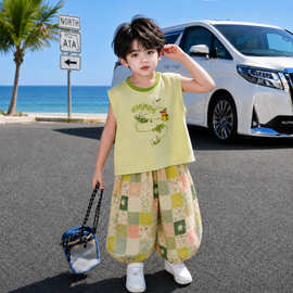 男童夏季背心套装2026新款帅气男宝防蚊裤两件套儿童夏款潮流衣服