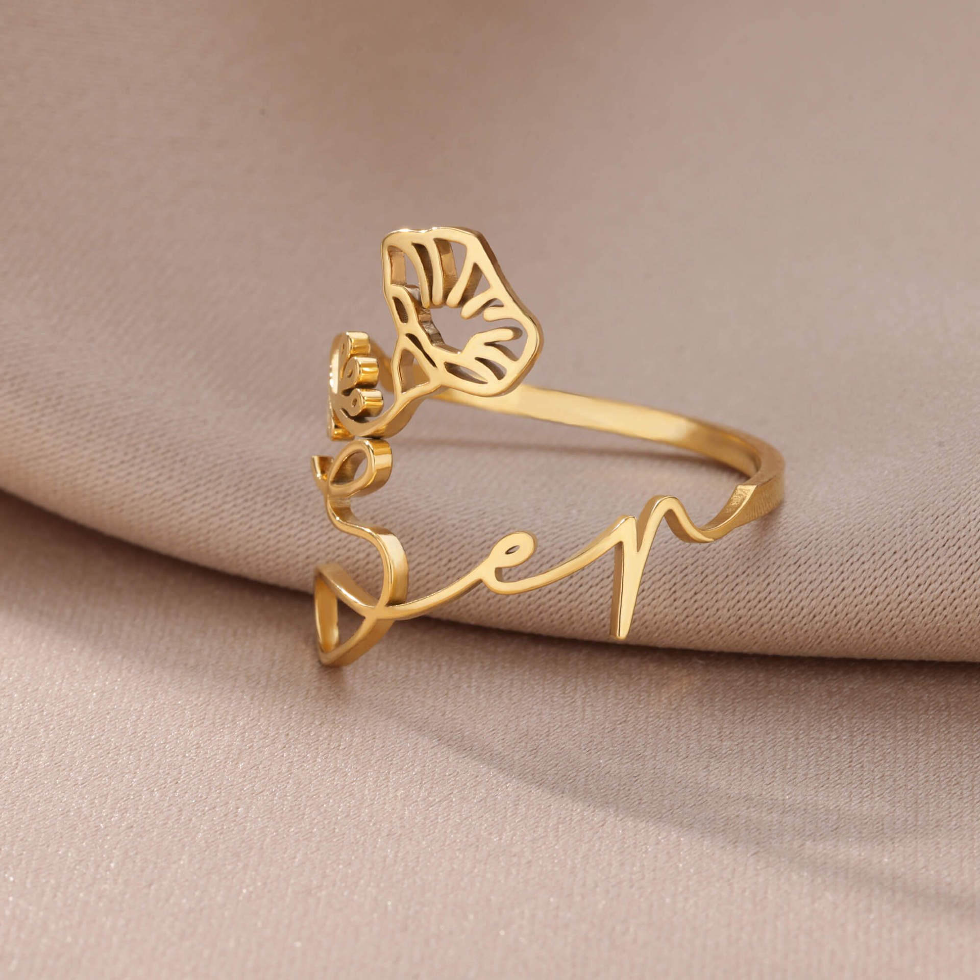 Joyería Al Por Mayor Estilo Vintage Estilo Clásico Flor Acero Inoxidable 304 Enchapado Anillos Abiertos display picture 34