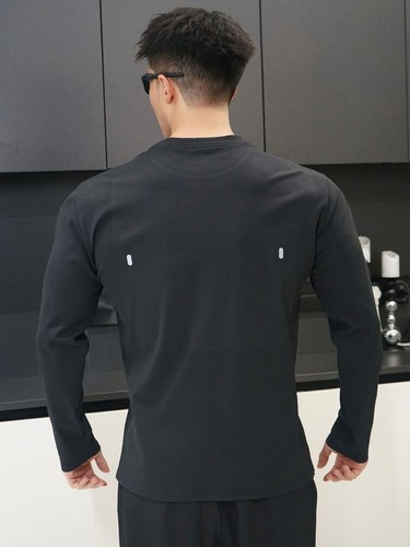 American Spring and Autumn New Trend Fitness Sports Basic Top Casual Everyday Japanese Crew Neck Stylish Long Sleeve T-shirt