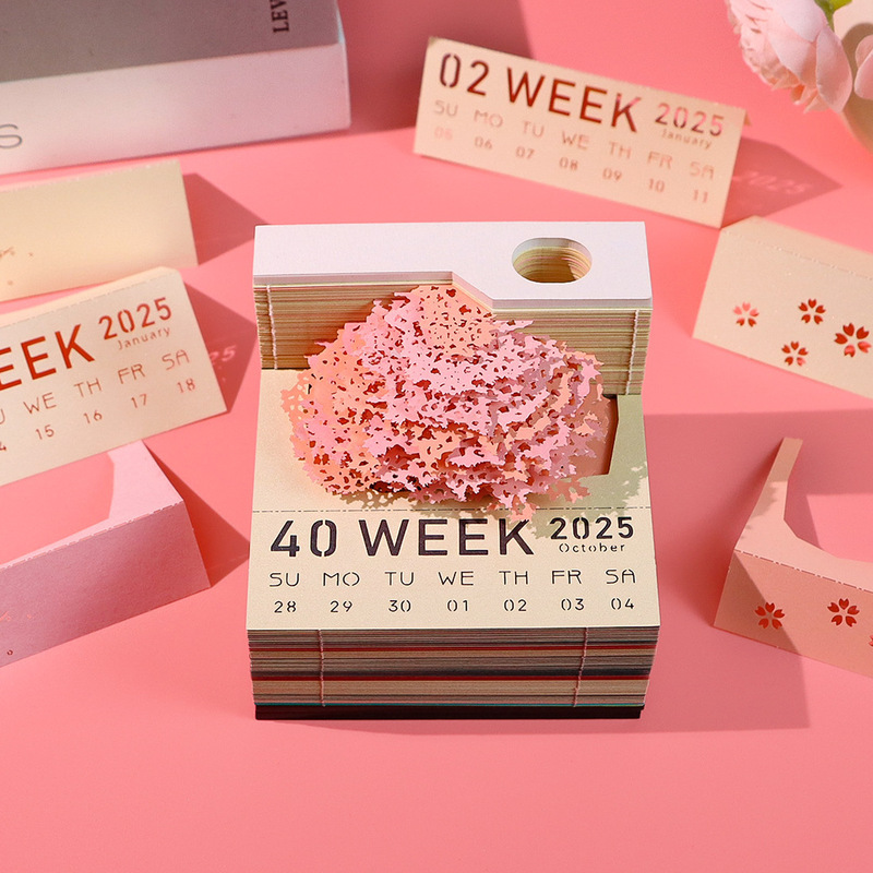 樹屋3d立体便箋文創工芸記念品紙彫刻付箋ビジネスオープンプレゼントデスクトップ置物|undefined