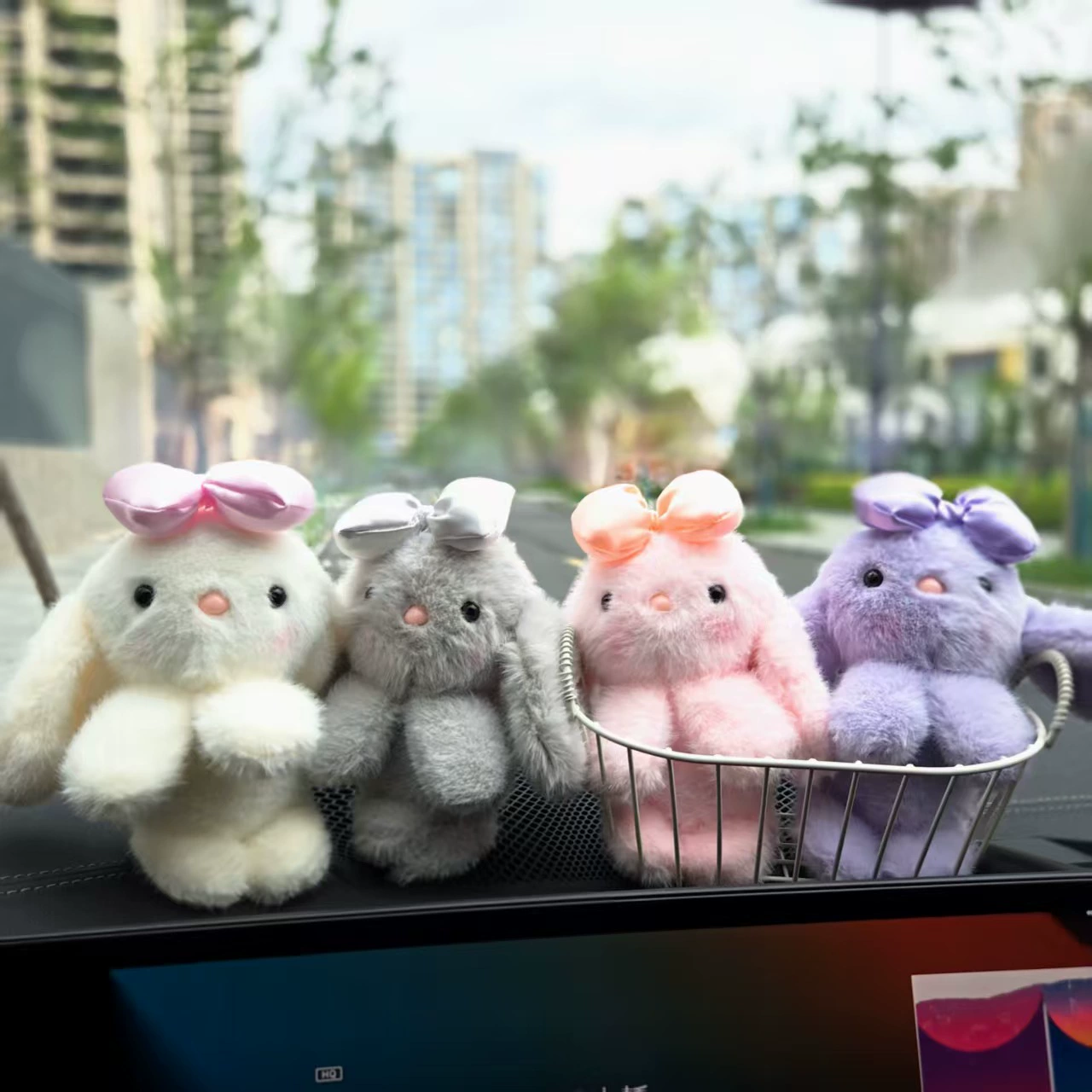 Мультяшный плюшевый брелок-кролик с бантом, подвеска для пары, кукла для сумки, кукла для машинки, оптовая продажа кукол
