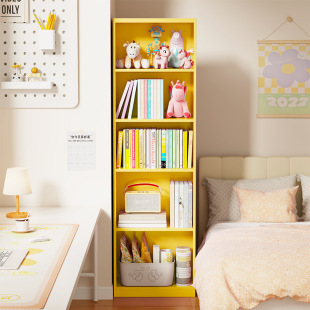 Steel Bookshelf Integrated Wall-Mounted Children's Gap Bookcase Home Standing Cabinet Corner Floor Storage Cabinet Iron Art Storage X&
