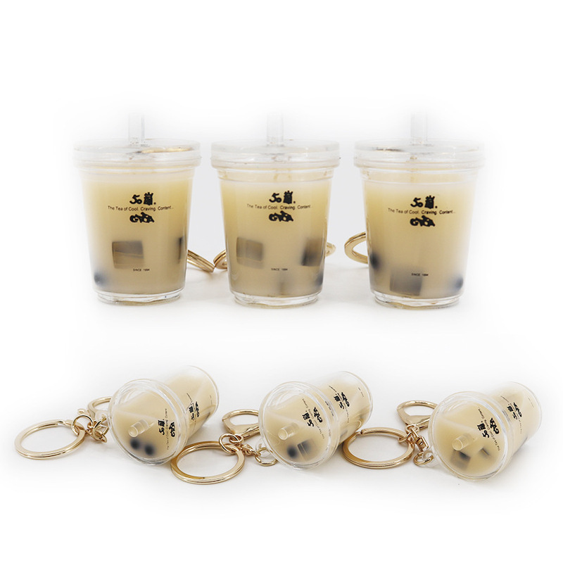 Taiwan easycard with 50 Lan bubble tea keychain simulation into the oil food play milk tea cup bag small pendant Taiwan easycard with 50 Lan bubble tea keychain simulation into the oil food play milk tea cup bag small pendant